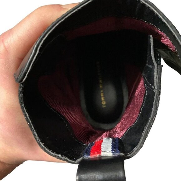 Tommy Hilfiger Isleen Women Black Mixed Media Vegan Leather Quilted Boot Sz 7.5M - Picture 11 of 11